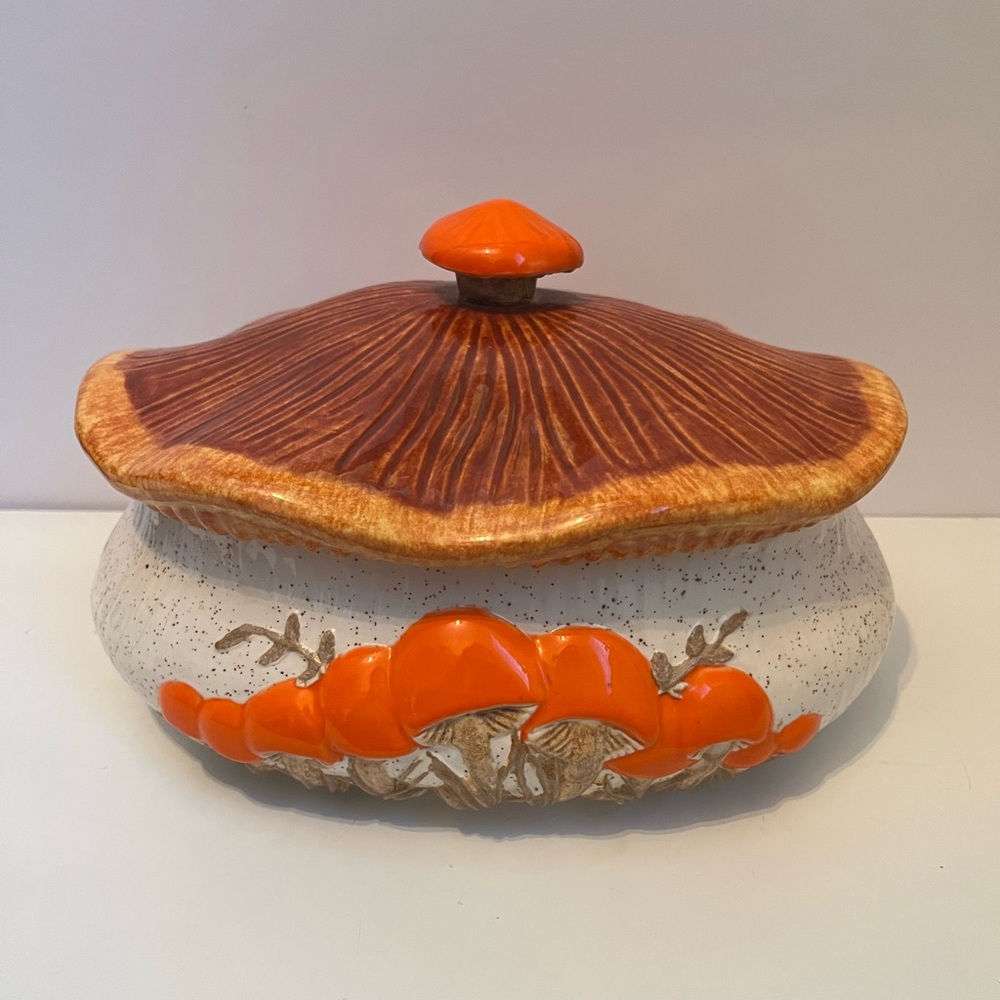 Vintage Arnel's mushroom ceramic Casserole Dish